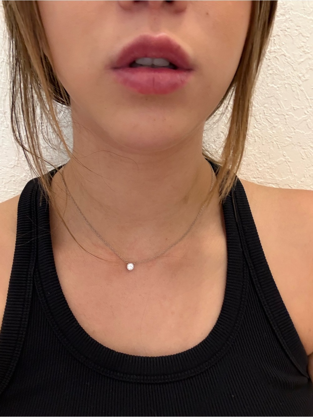 Minimal Solitaire Necklace in Silver with White Stone